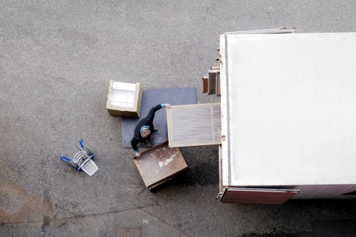 Packed boxes and furniture ready for a local Knightsbridge relocation