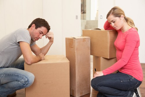 Loading belongings into a moving van in Knightsbridge